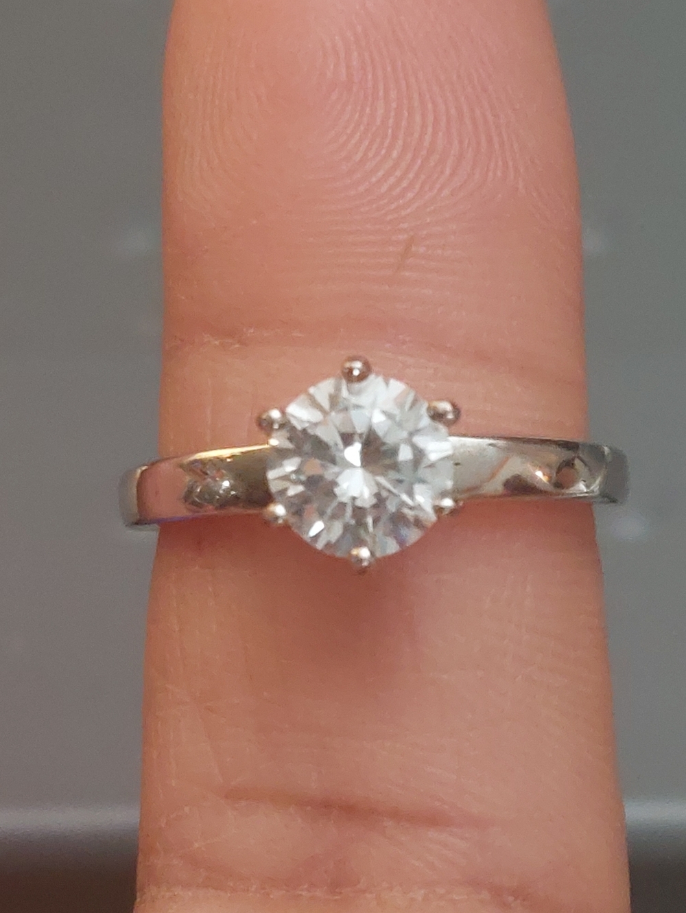 MILOR Italy 925 Sterling Silver CZ Crystal Solitaire Ring Size 6